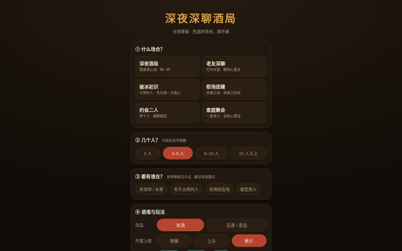 深夜深聊酒局界面